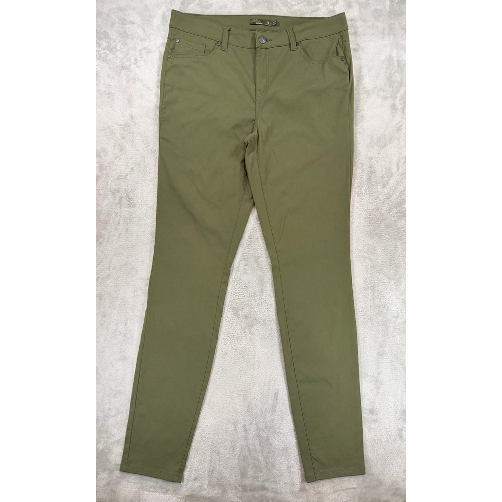 PrAna Womens Briann Stretch Skinny Hiking Outdoor Pant Olive Green Size 12 Tall